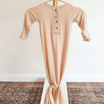 Emerson Knotted Baby Gown Set | Sand Milk & Baby