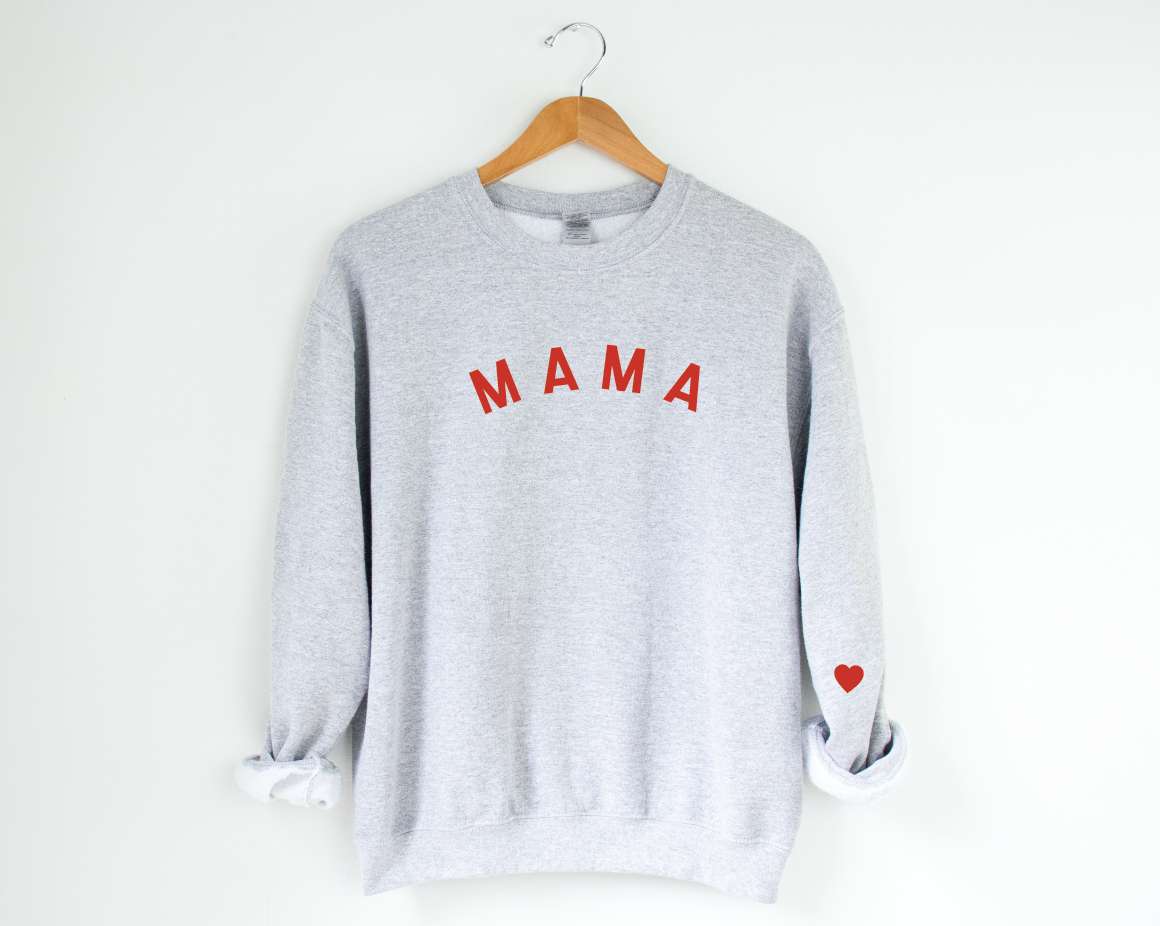 Mama Heart on Sleeve Sweatshirt Milk & Baby