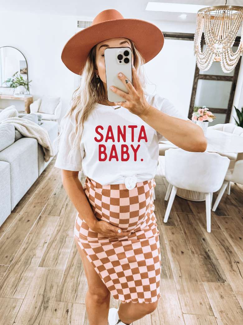 Santa Baby Maternity Tee Milk & Baby