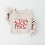 Santa Baby Varsity Maternity Sweatshirt Milk & Baby