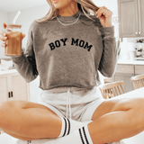 Boy Mom Varsity Pullover or Modest Crop - milk & baby