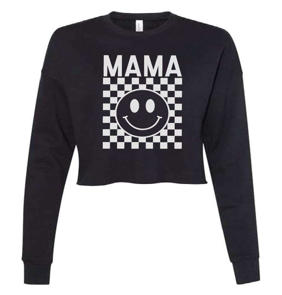 Mama Modest Crop Checkered Sweatshirt Milk & Baby