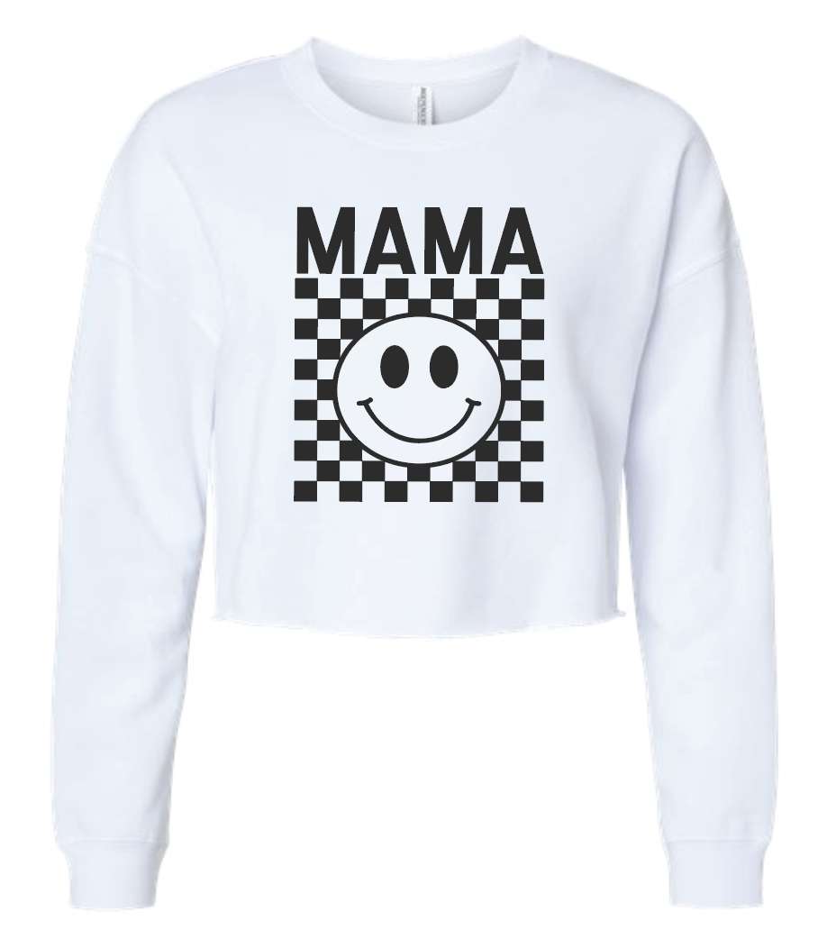 Mama Modest Crop Checkered Sweatshirt Milk & Baby