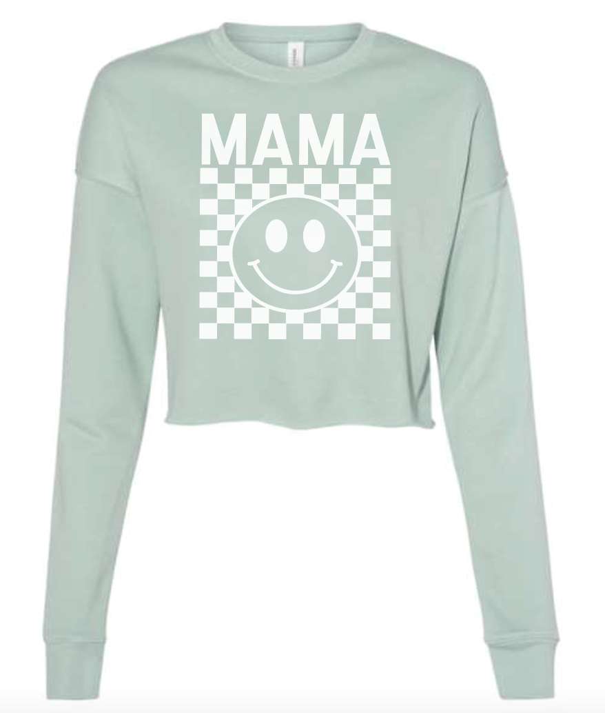 Mama Modest Crop Checkered Sweatshirt Milk & Baby