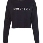 Mom Of Boys Crop Sweatshirt Milk & Baby