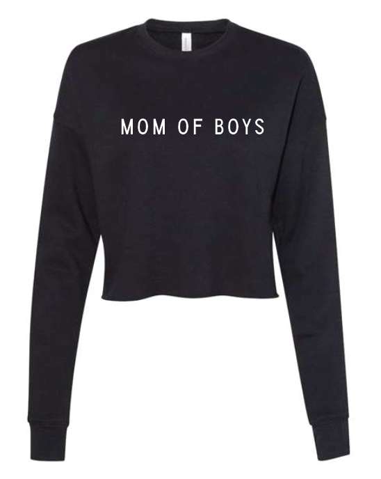 Mom Of Boys Crop Sweatshirt Milk & Baby