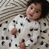 Bamboo Zip Pajamas | Black & White Yin Yang