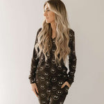 Charcoal & White FF Smile | Women's Bamboo Pajamas Milk & Baby