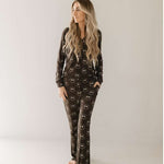 Charcoal & White FF Smile | Women's Bamboo Pajamas Milk & Baby