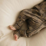 Faded Brown Checkerboard | Bamboo Zip Pajamas Milk & Baby