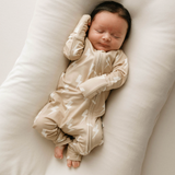 Tan & Cream Lightning Bolt | Bamboo Zip Pajamas | Milk & Baby