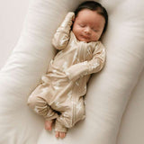 Bamboo Zip Pajamas | Tan & Cream Lightning Bolt | Milk & Baby