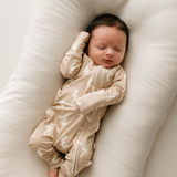 Tan & Cream Lightning Bolt | Bamboo Zip Pajamas | Milk & Baby