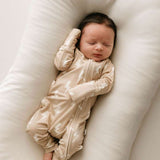 Bamboo Zip Pajamas | Tan & Cream Lightning Bolt | Milk & Baby