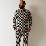 Men's Bamboo Pajamas | Black Checkerboard