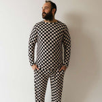 Black Checkerboard | Adult Bamboo Pajamas Milk & Baby