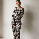 Black Checkerboard | Adult Bamboo Pajamas Milk & Baby