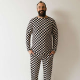 Black Checkerboard | Adult Bamboo Pajamas Milk & Baby