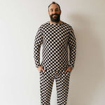 Black Checkerboard | Adult Bamboo Pajamas Milk & Baby