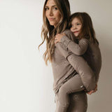 Sweet Dreams Floral | Bamboo Zip Pajamas Milk & Baby