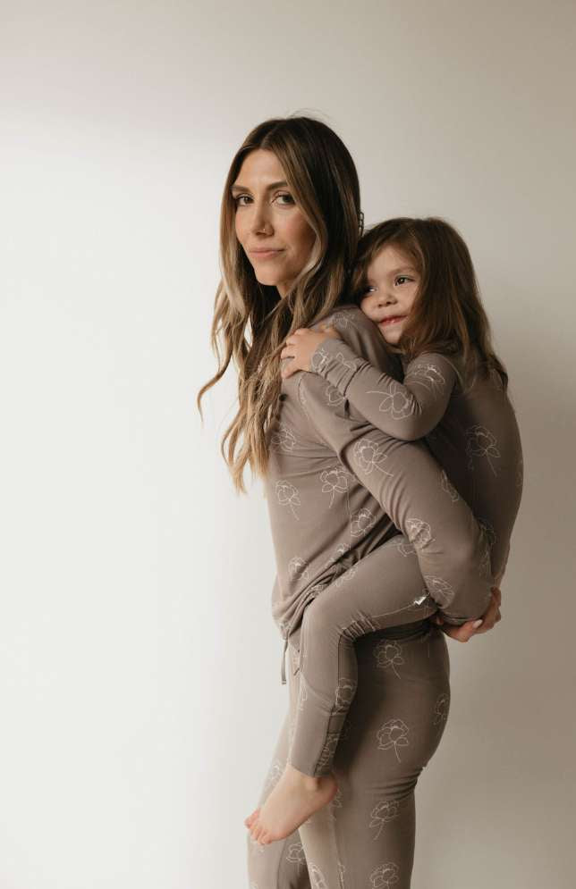 Sweet Dreams Floral | Bamboo Zip Pajamas Milk & Baby