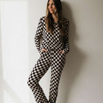 Black Checkerboard | Women's Bamboo Pajamas Milk & Baby