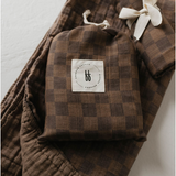 Muslin Swaddle | Faded Brown Checkerboard