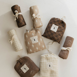 Muslin Swaddle | Faded Brown Checkerboard