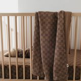 Muslin Swaddle | Faded Brown Checkerboard