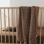 Faded Brown Checkerboard | Muslin Swaddle Milk & Baby