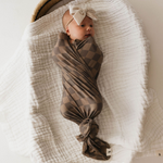 Faded Brown Checkerboard | Bamboo Swaddle | Milk & Baby