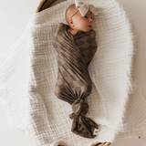 Faded Brown Checkerboard | Bamboo Swaddle | Milk & Baby