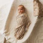 Tan & Cream Lightning Bolt | Bamboo Swaddle | Milk & Baby 