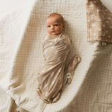 Tan & Cream Lightning Bolt | Bamboo Swaddle | Milk & Baby 