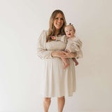 Flax | Long Sleeve Linen Romper Milk & Baby