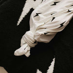 White & Black Lightning Bolt | Bamboo Swaddle Milk & Baby