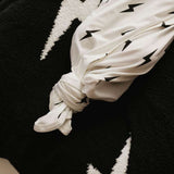 White & Black Lightning Bolt | Bamboo Swaddle Milk & Baby