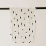 White & Black Lightning Bolt | Bamboo Swaddle Milk & Baby