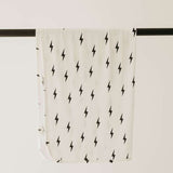 White & Black Lightning Bolt | Bamboo Swaddle Milk & Baby