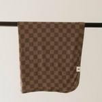 Faded Brown Checkerboard | Bamboo Swaddle | Milk & Baby