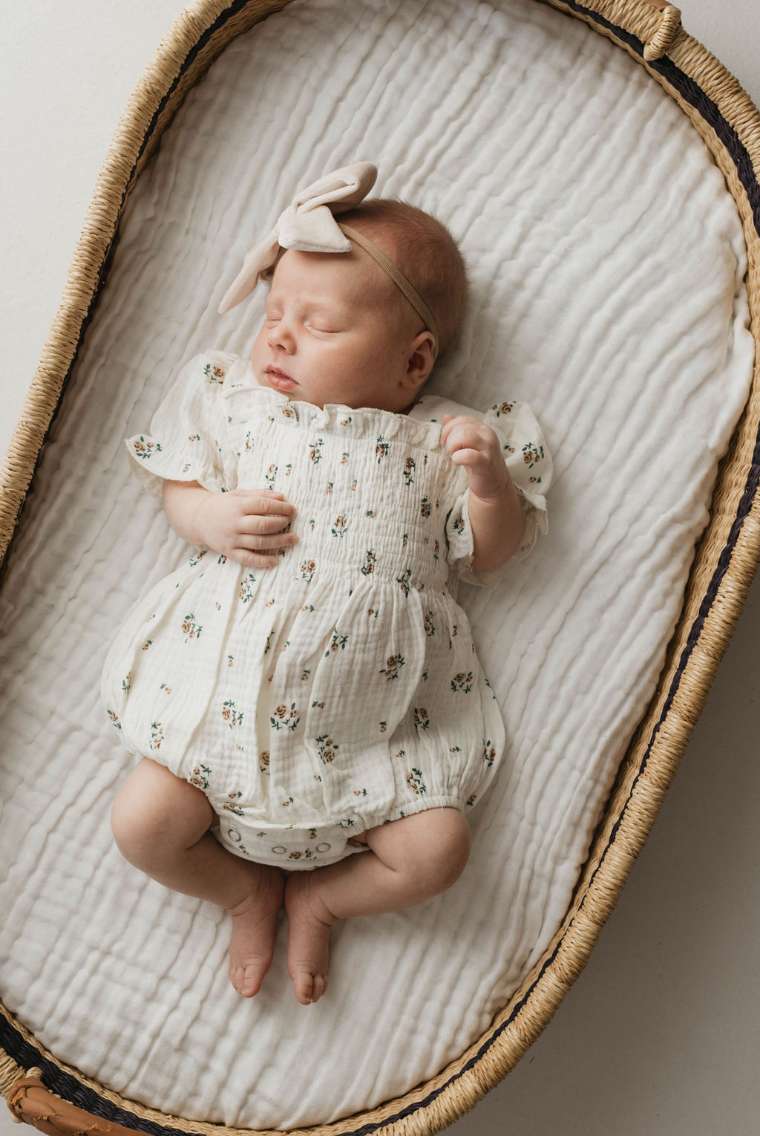 Garden Days | Ivory Floral Baby Romper Milk & Baby