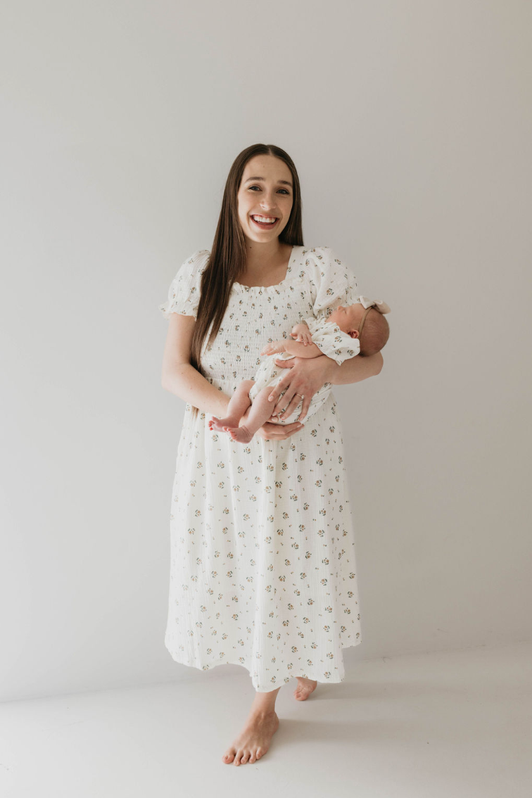 Garden Days | Ivory Floral Muslin Dress Milk & Baby