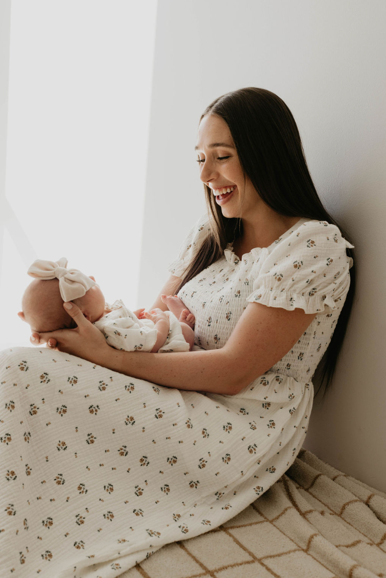 Garden Days | Ivory Floral Muslin Dress Milk & Baby