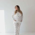 White & Black Lightning Bolt | Women's Bamboo Pajamas Milk & Baby