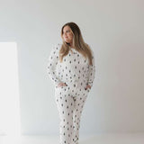 White & Black Lightning Bolt | Women's Bamboo Pajamas Milk & Baby