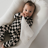 Bamboo Zip Pajamas | Black Checkerboard