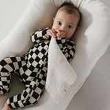 Black Checkerboard | Bamboo Zip Pajamas Milk & Baby