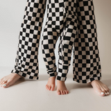 Black Checkerboard | Bamboo Zip Pajamas | Milk & Baby