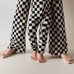 Bamboo Zip Pajamas | Black Checkerboard Milk & Baby