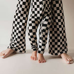 Black Checkerboard | Bamboo Zip Pajamas Milk & Baby